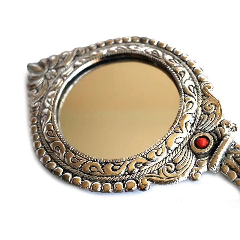 Antique Silver Mirror Closeup